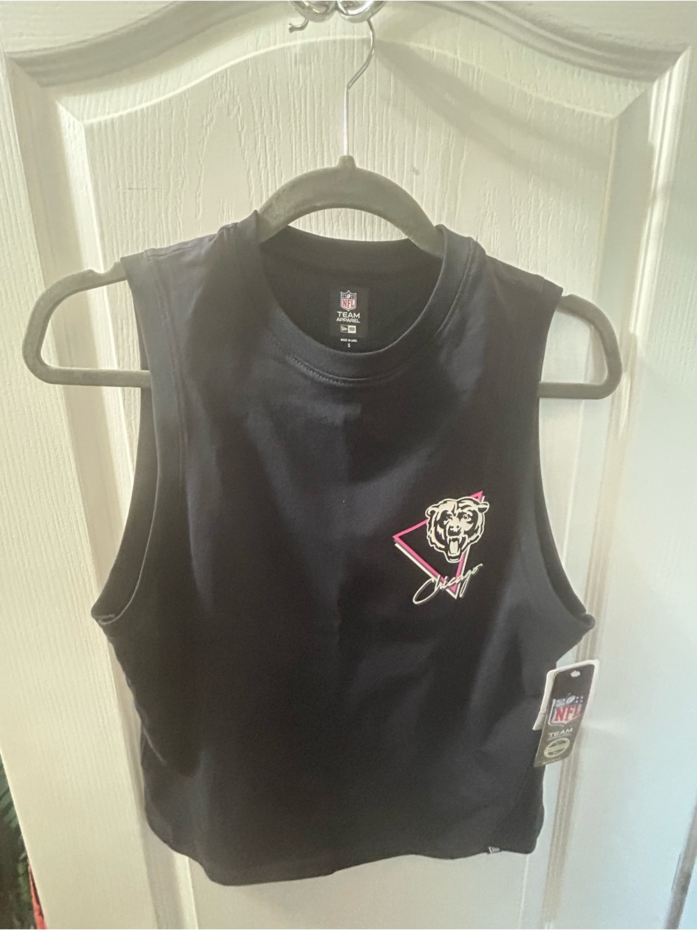 NFL Navy Women’s Sleeveless Tank Top with Pink Accent